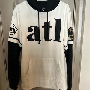 Atlanta Hawks Black and off White ATL hoodie with embroidery design